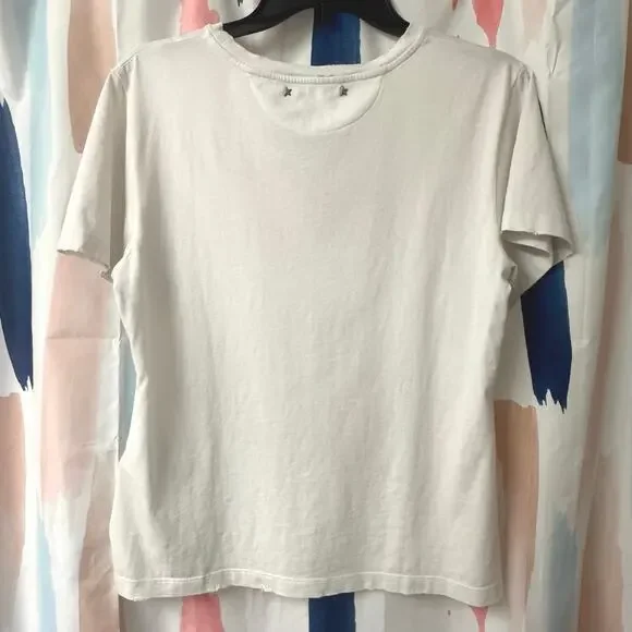 NWOT Golden Goose Distressed Embroidered Logo Patch Crewneck T-Shirt Size Medium - Picture 10 of 16